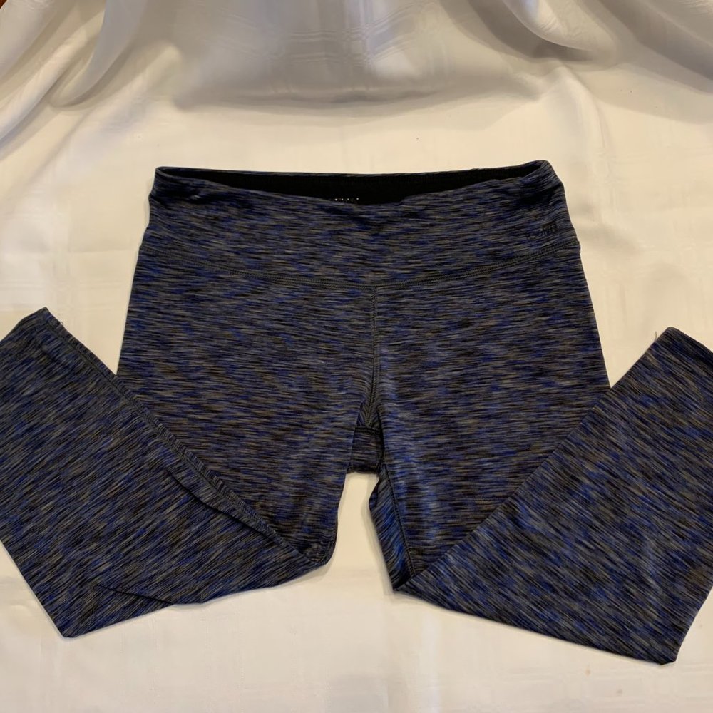 Ladies size Small Black-Gray-Blue Capri Activewear Leggings